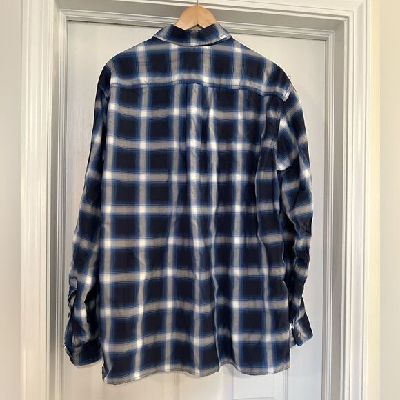 Eddie Bauer Mens Long Sleeve Button Down Shirt Size XL Blue Plaid size XL - Picture 2 of 4